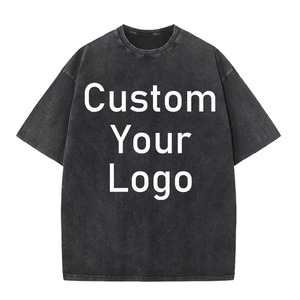 Camiseta de Manga Corta para Hombre, Diseño VIP Premium, 280g, Algodón Lavado con Ácido, Suave, con Logotipo Personalizado, Estilo Vintage, Oversize, Streetwear - Product Image 3