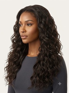 Extensiones de Cabello Humano Indio 100% Natural, Ondulado, Negro, Listo para Enviar al por Mayor - Product Image 1
