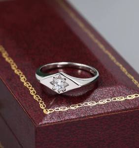 แหวนตราว่าวในเงินสเตอร์ลิงหรือทองแหวนดาวแหวนรูปสี่เหลี่ยมขนมเปียกปูน - Product Image 1