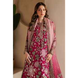 Anarkali pakistanais indien en mousseline de soie brodée, Lehenga Choli |   Robe longue à manches longues |   Robe ethnique pour les occasions spéciales - Product Image 4