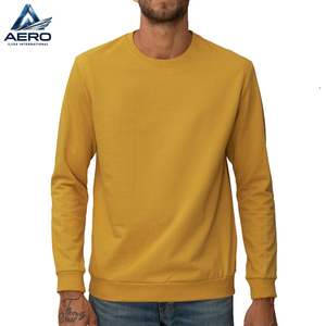 Sweat-shirt personnalisé en coton lourd 100% vierge, vente en gros, haute qualité, 400 GSM, pull molletonné uni, col rond pour hommes - Product Image 1