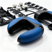 Composants en plastique ABS/PC/PCABS/PP personnalisés, poignée en plastique, moulage par injection bicolore, pièces en plastique OEM ODM