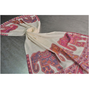 Luxury Fine <b>Wool</b> Zari Shawl 112x225cms Elegant Lurex Feel Designer Shawl 85% Fine <b>Wool</b> 15% Silk Soft Warm Lightweight - Product Image 1