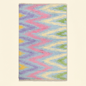 Alfombra de Lana Gruesa Antideslizante, Ecológica, Hecha a Mano, Multicolor, Estilo Pastel Mirage, Moderna, Abstracta, Tipo Ikat, para Sala de Estar u Hotel - Product Image 1