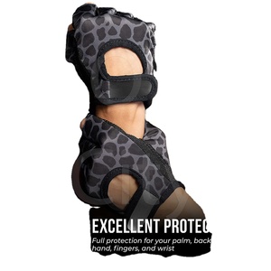Guantes Deportivos Ajustables de Medio Dedo, de Piel Sintética, Antideslizantes, Transpirables, para Mujeres y Hombres, Negros, Sublimados, para Gimnasio, Ejercicio, Pesas - Product Image 1