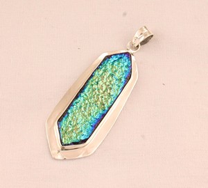 Colgante Vintage de Druzy Natural, Plata de Ley 925, Venta al por Mayor, Forma Elegante, Gema Grande de Druzy, Joyería de Plata Hecha a Mano, Brillante - Product Image 6