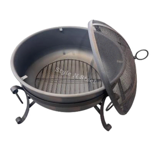 Brasero Gris con Tono Cobre, Pintura Resistente al Calor, Diseño Independiente, para Leña/Carbón, Uso en Exteriores y Barbacoa - Product Image 1