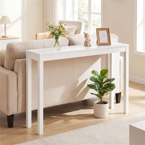 Consolle stretta da 48 pollici con gambe in legno massello, stile rustico bianco, per ingresso, corridoio, divano, arredamento casa, in ferro per magazzino - Product Image 2