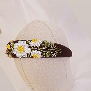 Latest <b>beaded</b> Elegant Trendy Beads Embroidery Hairband Custom Size Girls/Women Export Quality <b>Headband</b> in India - Product Image 3