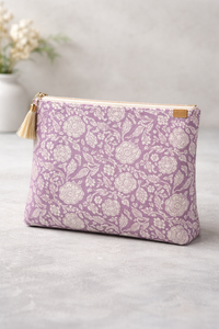 Tela de algodón premium con estampado artesanal de Jaipur, diseño floral malva, textil de algodón indio para vestidos de mujer, bolsos, decoración del hogar, venta al por mayor. - Product Image 4