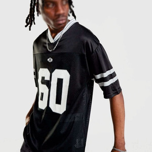 Camiseta de Fútbol Americano Moderna para Hombre, Estilo Oversize, 240GSM, Diseño Cuadrado, Personalizable con Número, Venta al Por Mayor OEM, Hecho en EE. UU. - Product Image 1