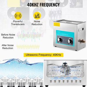 Nettoyeur de disques vinyles à ultrasons 6L 40kHz avec commande par bouton, machine de nettoyage ultrasonique domestique pour 4 disques vinyles - Product Image 3