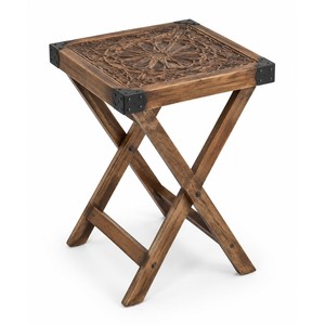 Handcrafted Mango Wood Moroccan X-Frame Campaign Side <b>Table</b> Wholesale - Product Image 1