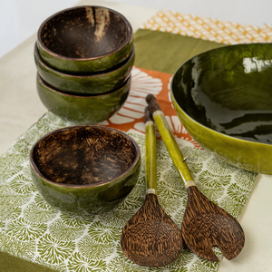 Tazón para ensalada de concha de coco con incrustaciones de nácar de Vietnam, tazón decorativo reutilizable para servir en restaurantes, hogares y cocinas. - Product Image 6