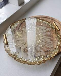 Bandeja de Resina Epoxi Fabricada en India, Elegante Decoración Hecha a Mano para Mesa de Centro o Tocador, Disponible para Venta al Por Mayor - Product Image 1