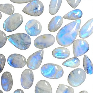 Irfan Gems Natural Rainbow Moonstone (<b>Quartz</b>) Loose Gemstones-Mix Shapes/Sizes 20-40mm 7-12g for Jewelry Making Rajasthan Origin - Product Image 1