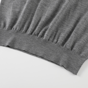 Suéter de Punto con Cuello Redondo, Color Gris Sólido, Manga Larga, Corte Regular, para Otoño, 100% Acrílico, Estilo Pullover, Producción Harry Johnson - Product Image 4