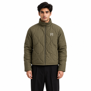 Custom Logo <b>Zip</b> <b>Up</b> <b>Jacket</b> Warm Puffer Coat Outdoor Casual <b>Jacket</b> Premium Quilted Shell Men’s <b>Jackets</b> Insulated Padded Outerwear - Product Image 1