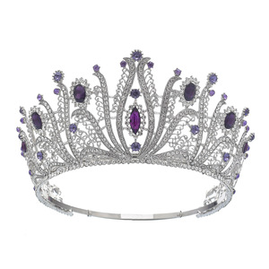 Diadème de Mariée Baroque en Cristal, Couronne de Princesse en Alliage, Accessoire de Coiffure Nuptiale, Strass, Couronnes Décoratives en Métal - Product Image 5