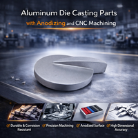 Pièces moulées sous pression en aluminium avec anodisation et usinage CNC, couleur et taille personnalisées, service OEM