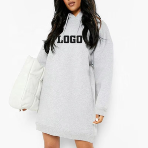 Sudadera con Capucha Personalizada para Mujer, Maxi Vestido de Algodón y Sudadera con Capucha, Sudadera con Capucha Vintage Desgastada para Mujer - Product Image 4