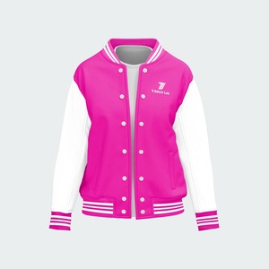 High Visibility Green Safety Reflective Waterproof Eco-Friendly Windproof Varsity Jacket Wool/Polyester <b>Covered</b> <b>Button</b> Closure - Product Image 3