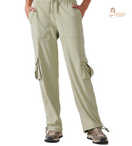 Nouveautés Automne – Pantalon Cargo Décontracté Taille Haute à Séchage Rapide pour Femme, en Toile 100% Coton, Idéal pour le Sport, la Course et la Randonnée - Product Image 1