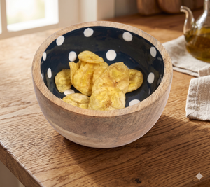 Ensaladera individual de madera de acacia, diseño redondo clásico, técnica personalizada, vajilla sostenible para ensaladas de frutas para fiestas - Product Image 1