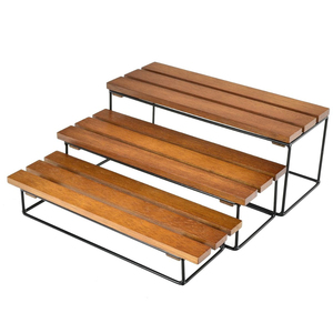 Organizador de especias moderno de 3 niveles de madera ecológica para encimera y despensa, estante escalonado que ahorra espacio para alimentos. - Product Image 3