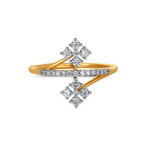 Yellow Gold Lab Grown Diamond Floral Ring 0.20ctw <b>Stones</b> Womens Luxury Jewelry 14K Gold Band Wedding Party Anniversary Gift - Product Image 3
