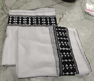 Chal IMMAH Blanco de Alta Calidad, Ligero y Duradero, de Algodón Voile con Bloques de Color para Hombre, Ideal para Invierno - Product Image 1