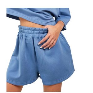 Ensemble crop top et short surdimensionné personnalisé pour femme – Tenue décontractée d'été en coton deux pièces, couleur unie, manches courtes, vêtements de détente - Product Image 2