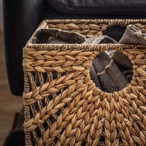 Panier de rangement en jacinthe d'eau, vente en gros, tissé à la main, organisateur de linge, multifonctionnel, décoration minimaliste pour la maison, fabriqué par KingCraftViet - Product Image 4