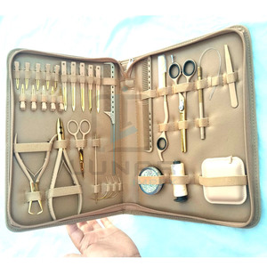 New Custom Manufacturing Hair Extension Tools Kit With Multi Hair Styling Accessories In <b>Neutral</b> Beige Color - Product Image 4