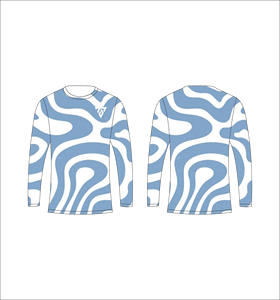 Men <b>White</b> Light Blue Swirl Long Sleeve T Shirt Retro Psychedelic Pattern Crewneck <b>Tee</b> Casual Streetwear Tops Gym Training Active - Product Image 1