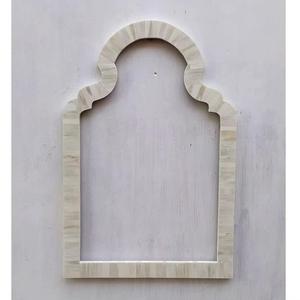 HASAN CRAFT Traditional Decorative Rectangular <b>Wall</b> <b>Mirror</b> Bone Inlay <b>Black</b> White Floral Frame Framed Handmade - Product Image 2