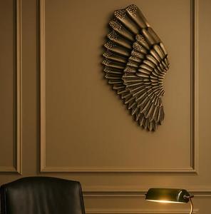 <b>Art</b> Deco Brass Wing Wall <b>Art</b> Handmade Metal Decor Gold Finish Medium Size Home Decoration - Product Image 5