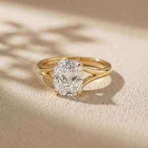 Diamant de laboratoire premium en or jaune 14 carats pour femme, coupe radiante 1,2 carats, VVS brillant, certifié IGI, pour mariage et fiançailles, style vintage - Product Image 5