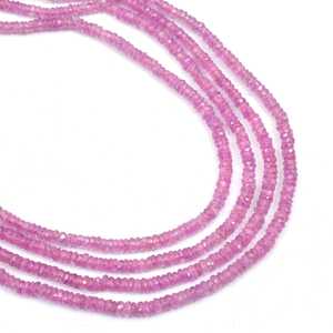 Cuentas facetadas de zafiro rosa natural, calidad AAA+, 2.5-3.5 mm, hilo de 16 pulgadas, cuentas de piedras preciosas para la fabricación de joyas - Product Image 3