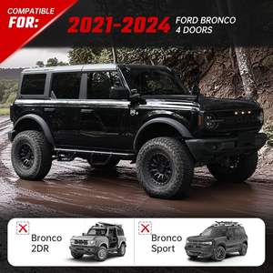 2021-2024 Ford Bronco 4 puertas antideslizante Drop Rock Sliders Barras de paso Estribos Compatible Escaleras laterales Color negro Correr - Product Image 6