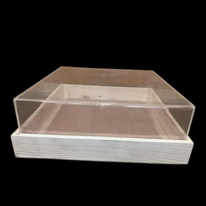 Luxury Square Acrylic Chocolate <b>Box</b> with Mother Pearl Inlay Wooden <b>Lid</b> Sustainable Multifunction <b>Storage</b> for Ramadan Eid Gifts - Product Image 6