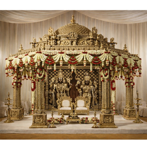 Decoración de Mandap para Bodas al Estilo del Sur de la India, Clásica y Moderna, de Fibra de Vidrio Ligera, Tamaño Personalizado, Venta de Fábrica - Product Image 1