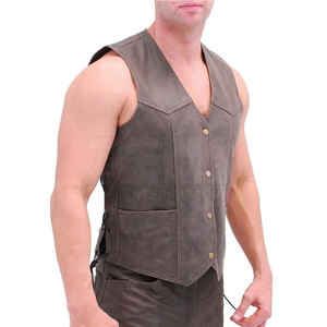Chaleco de cuero de moda de alta calidad, nuevo estilo, el más vendido para hombres adultos, chaleco de cuero genuino hecho en Pakistán. - Product Image 4