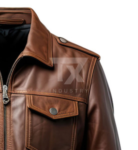Chaqueta Delgada de Lona y Cuero Casual de Invierno para Hombre con Logotipo Frontal, Diseño Transpirable y Resistente al Viento, Prenda de Moda para Exteriores de Alta Calidad - Product Image 3