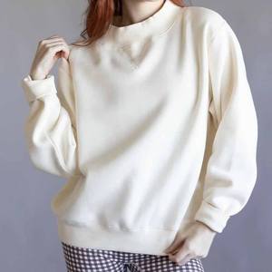 เสื้อสเวตเตอร์คอเต่าโอเวอร์ไซส์สำหรับผู้หญิง สีเทาชมพู ลายตารางหมากรุก พิมพ์ลาย Mama ผ้าคอตตอนผสม สวมใส่สบาย คอเต่า - Product Image 5