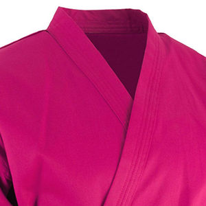 Ensemble d'uniformes de karaté rose pour adultes unisexe, 100% coton respirant, coupe classique, couleur unie, vêtements d'arts martiaux - Product Image 4