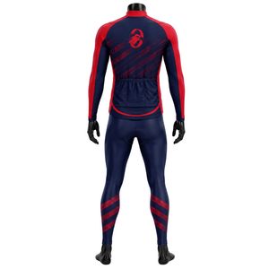 Red Navy Cycle Wear Set Full Sleeve <b>Jacket</b> and Leggings Comfortable Stretchable <b>Biking</b> Sportswear for Adults and Athletes - Product Image 2