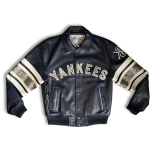 Giacca in Pelle Nera Premium "<span class=keywords><strong>Bronx</strong></span> Bomber Heritage" |   Edizione Limitata yan kee Serie Avirex Abbigliamento Sportivo di Alta Gamma per Leghe Professionistiche - Product Image 1