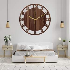 Horloge murale décorative silencieuse élégante en bois MDF moderne pour salon, chambre à coucher, bureau - Product Image 5