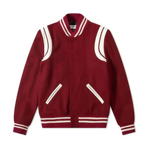 University Men's Vintage Bomber <b>Jackets</b> Wholesale Custom Embroidery Canvas Windproof Breathable - Product Image 1